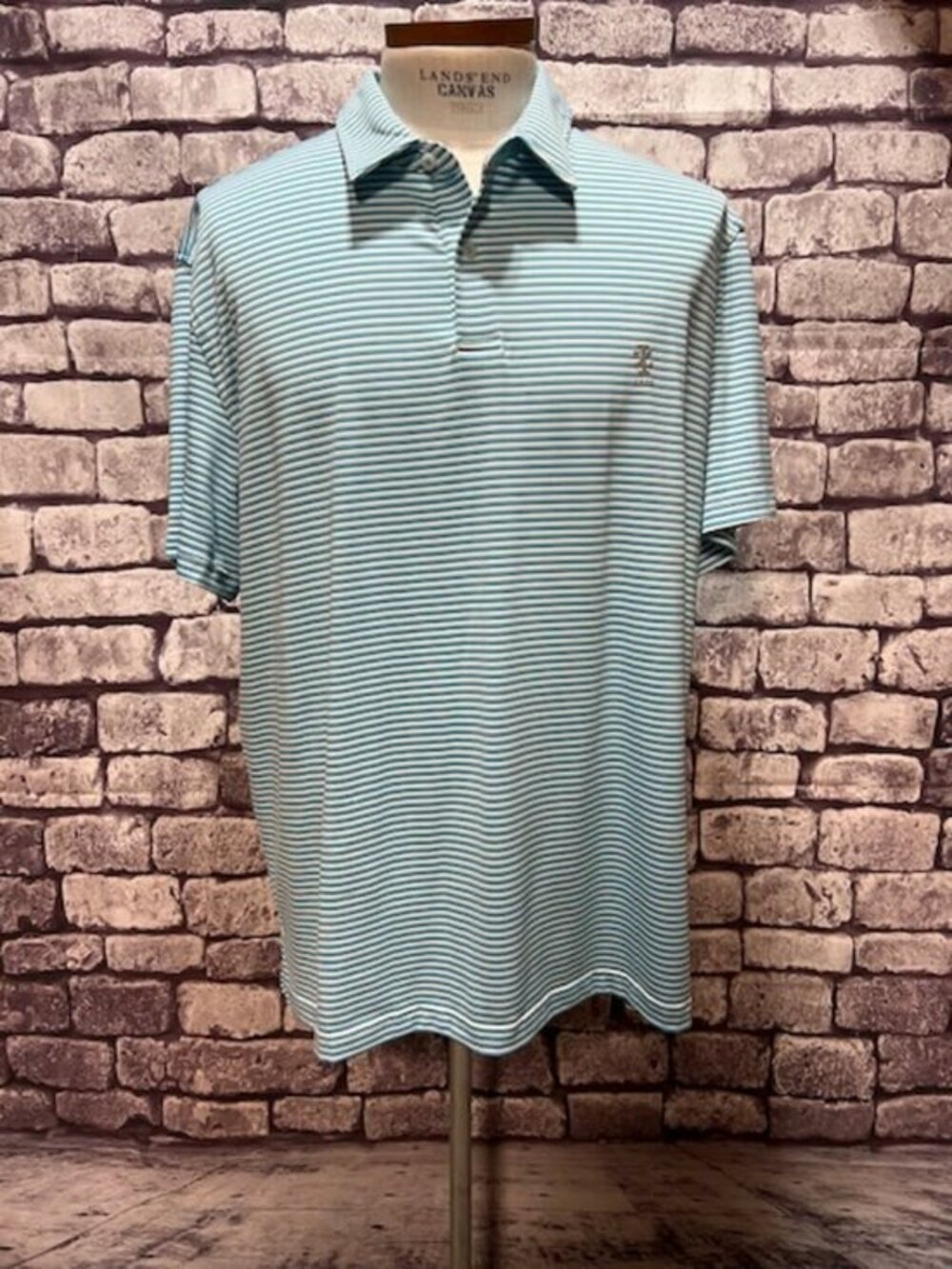 Izod White & Blue Stripe Short Sleeve Polo Size XXL
